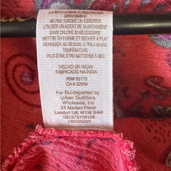 FREE PEOPLE Boho Paisley Flowy Top/Dress Peasant Sleeves - Rayon - Womens Small - Picture 14 of 15